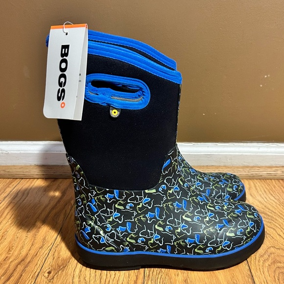 BOGS Classic II Waterproof Pull-On Boots | Black Blue Lime Cats & Dogs EU 37 NWT - Picture 1 of 15